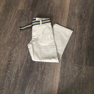 Polo Ralph Lauren Kids White Chino Pants with Blue & Yellow Stripe Belt